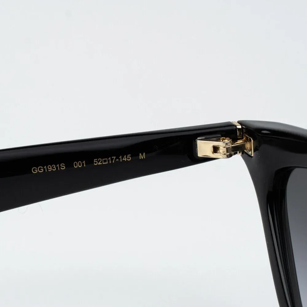 Gucci Women Sunglasses Black Smoke Cat Eye GG1931S 001 NEW AUTHENTIC